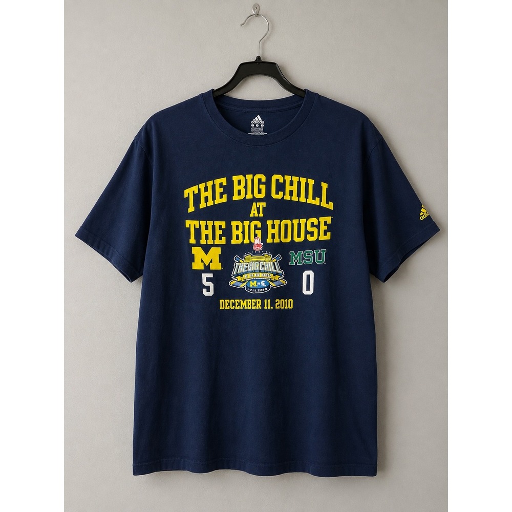Adidas Michigan Wolverines Big Chill at the Big House Hockey Shirt Mens 2XL Blue